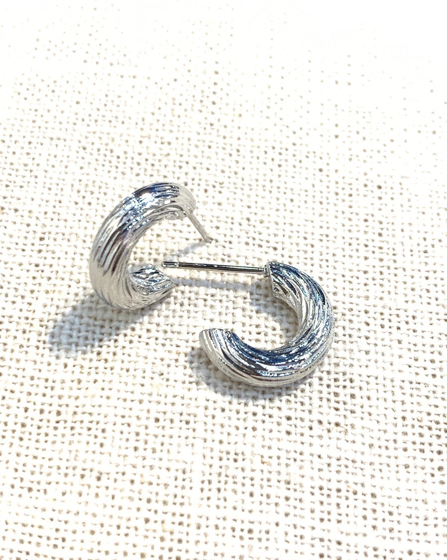 Olivia small textured hoop earring