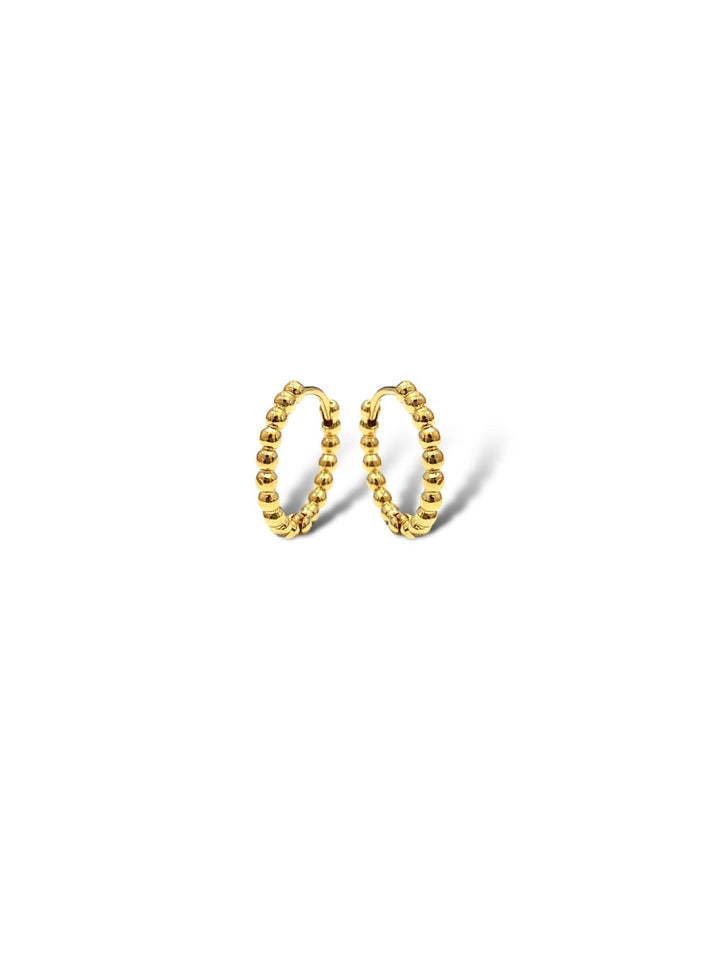 Mae petite ball huggie earring
