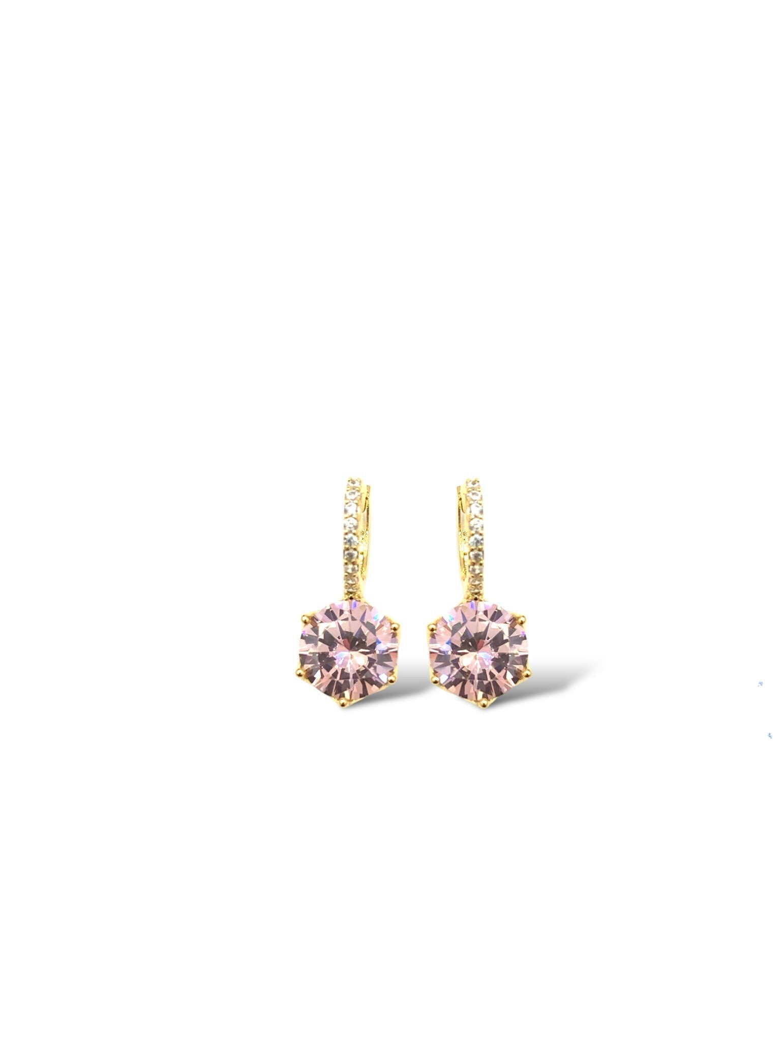 Aria 1.5ct Huggie Earrings | Gold/Pink
